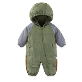 JiAmy Baby Boys Girls Snowsuits Winter Clothes Set Windproof Lightweight Long Sleeve Overall Romper for Green 9-12 Months