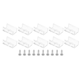 PATIKIL LED Strip Light Clips, 40 Pack Mounting Bracket Fixing Clips Plastic Clamp Holders with Screws for 11.9mm-12.4mm Neon RGB Light Cable Ribbon, Clear