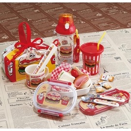 Skater PSB5TR-A Burger Conx Friends Plastic Water Bottle, 16.9 fl oz (480 ml), For Kids, Made in Japan