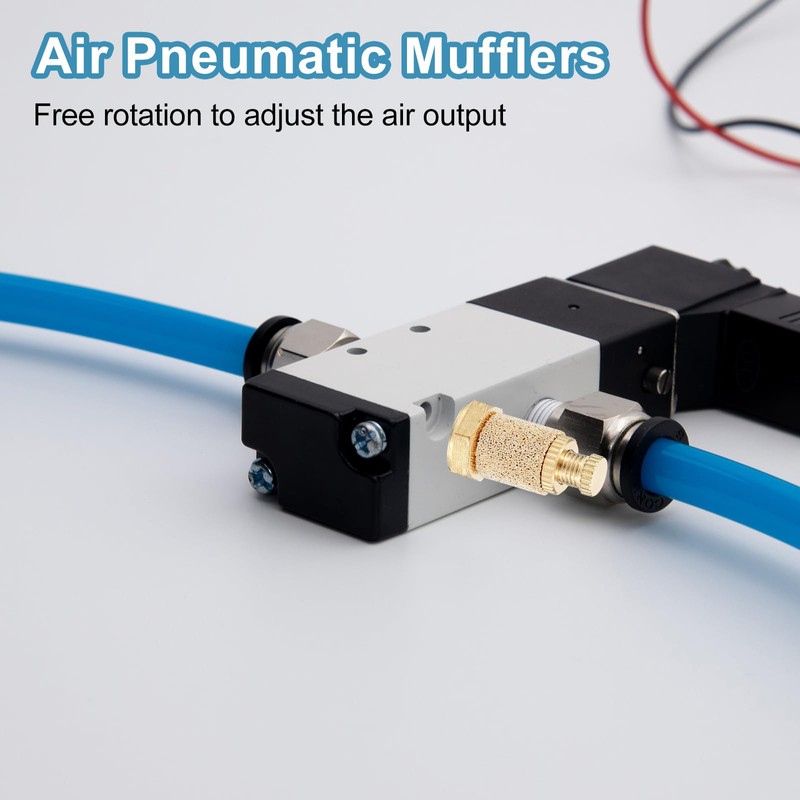 PATIKIL Air Pneumatic Mufflers, 4 Pack Top Adjustable Air Flow