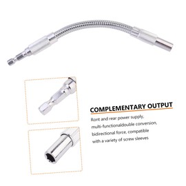 Operitacx Screwdriver Soft Shaft Rod Power Tool Accessories Extension Flexible Bit Holder for Drills Electric Screwdriver Bit Holder Metal Silver Pack of 2