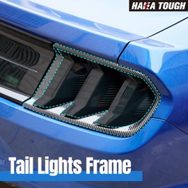 HAKA TOUGH Tail Light Lamp Cover Frame for Ford Mustang 2018-2023 Taillights Frame Trim Bezels Ring for Mustang Accessories Carbon Fiber Black 2PCS