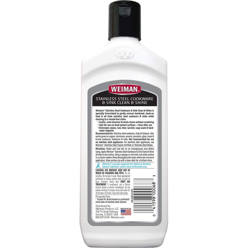 Weiman Stainless Steel Sink and Pots & Pans Cleaner and