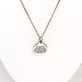JKCE Designs Christian Gift, Spirit Of Power Bible Verse, 2 Timothy 1 7 Scripture Neclace