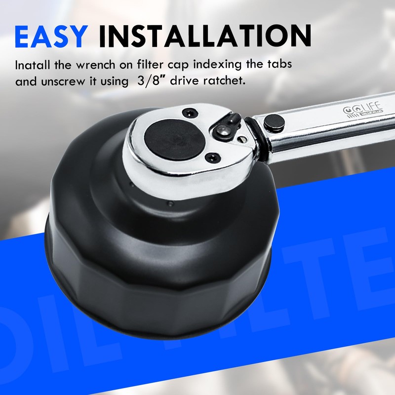 CCLIFE 73 mm Oil Filter Wrench 3/8 Inch Oil Filter