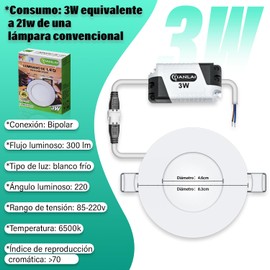 Lámparas De Techo Para Interior De Casas de 10 Pack,Lampara Led Techo Empotrable Para Salas, Baño, Dormitorios, Cocina, 8.5cm Plafones, Luz De Día Blanca