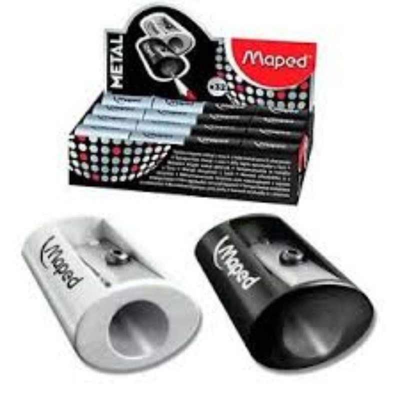 PENCIL SHARPNER - METAL- ONE HOLE PACK OF TWO BLACK