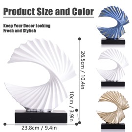 White Wave Resin Statue,Ocean Wave Sculpture Modern Funky Decor Wave Sea Ornament,Wave Resin Statue, Home Decor Abstract Statues,Office Desk Decor Shelf Decor Accents,Modern Abstract Art Home Decor