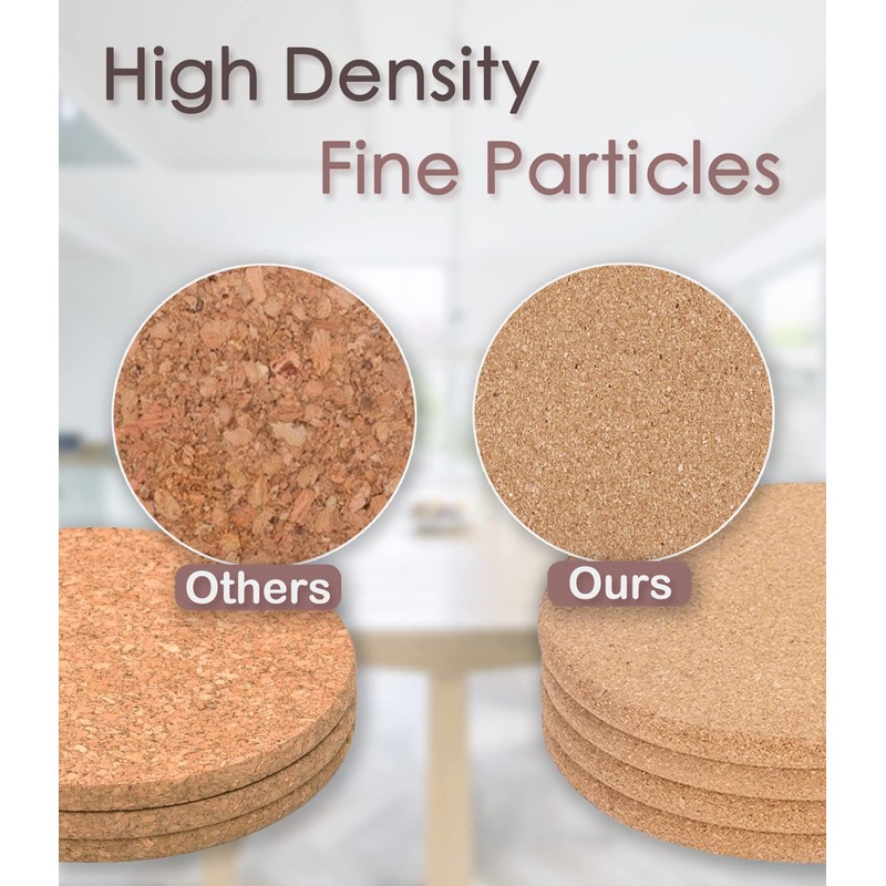 KITLAB Cork Trivet, 6 Pcs High Density Thick Cork Trivets