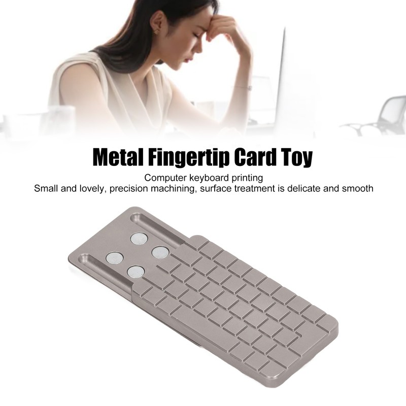 Magnetic Push Slider Computer Keyboard Printing Metal Fingertip Push Card