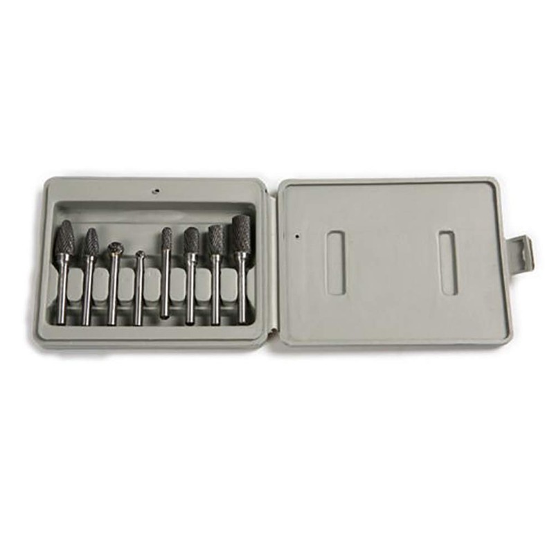 8pcs Carbide Rotary Burr Set, Double Cut 1/4''(6.35mm) Shank Solid