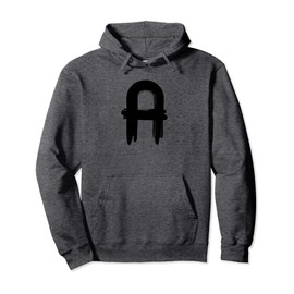 Creative Bold Black Letter A - Design - Alphabet - Marker Pullover Hoodie
