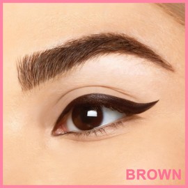 Liquid Eyeliner, 2-in-1 Dual-Ended Waterproof Eyeliner, Brown 2 Pack