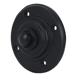 A29 Black Powder Coat Wired Doorbell Button – 2 3/8" x 2 3/8" – Vintage Style Cast Iron Construction with Recess Mount – Antique Finish, Compatible with Two-Wire Chimes, Weatherproof, DIY Installation