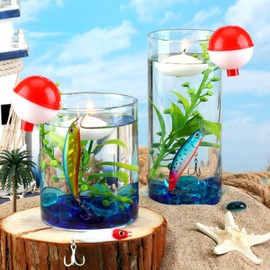 VioraWhite 17 Pcs Fishing Themed Vase Fillers Gone Fishing Party Decorations Fish Birthday Party Decorations for Gift Fathers Day