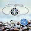 CRMAD Compass Bracelet for Women Sterling SIlver Abalone Shell Bracelet
