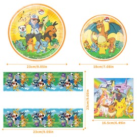 53-Piece Birthday Party Set, Party Tableware Set, Party Set, Birthday Decoration, Napkins Plates, Tablecloth, Children's Birthday Decoration Party Accessories