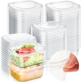 Yiyiring 50 Pack 16 oz Tamper Proof Containers with Lid Square Deli Containers Plastic Sandwich Tiramisu Container with Lids Airtight Meal Container for Kitchen Storage
