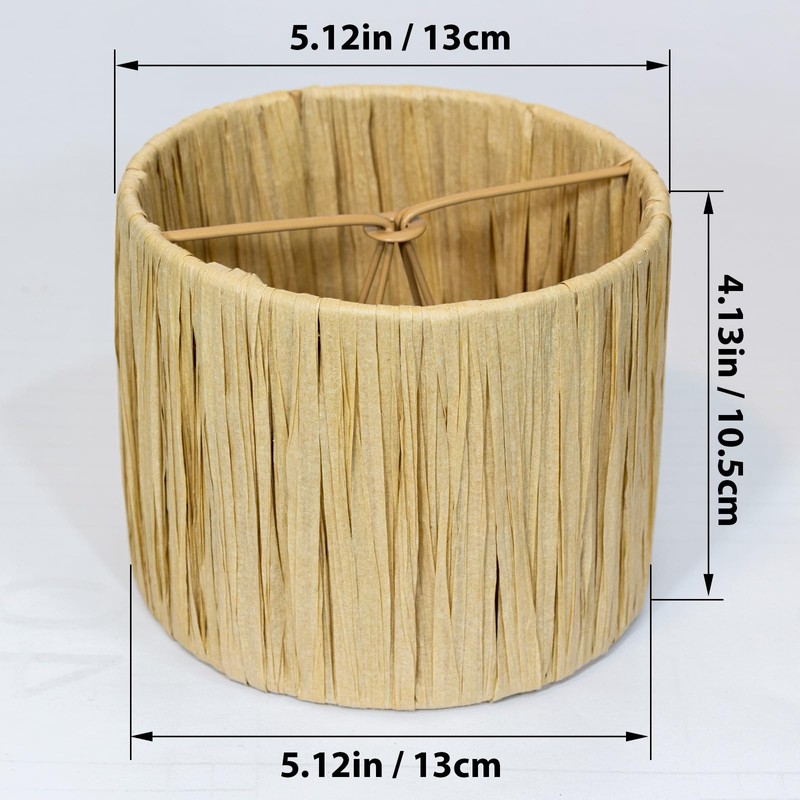 Mini Lampshade rattan round little lamp shade, Clip on boho