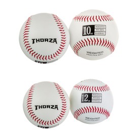 Thorza Weighted Baseballs for Throwing - Help Increase Pitch Velocity - Set of 2 Practice Baseballs 10oz and 12oz