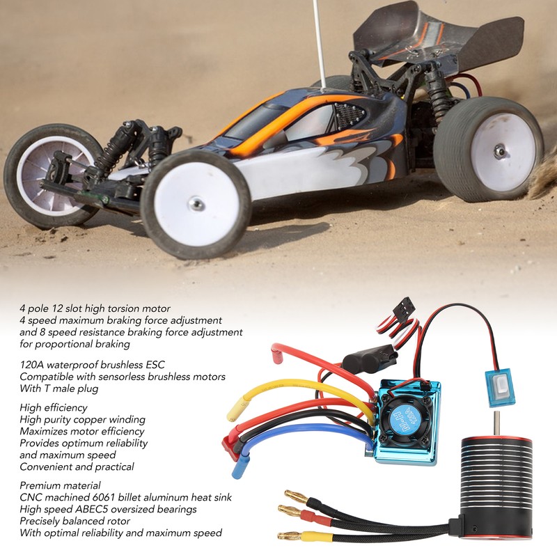 RC Brushless Motor ESC Set Professional Waterproof High Torsion 3650
