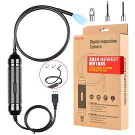 Autel MaxiVideo MV108S Borescope Inspection Camera, 2024 Upgrade of MV108/ MV105 Endoscope, 8.5mm Waterproof Image Head, 2MP HD Camera, 1920 x 1080, Work with All Autel Scanners, such as MaxiCOM MK808