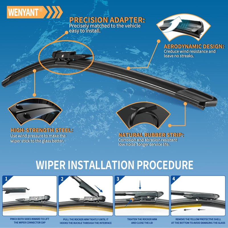 Wenyant 28"+26" Compatible with Ford C-Max 2013-2018 Front Windshield Wiper