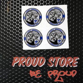 Saint Michael Protect Us Thin Blue Line Police Domed Decal car Emblem 3D, Support Police, Saint Michael Protect us, Police Officer, Police Sticker Pack of 4 Decals 1.5" Round