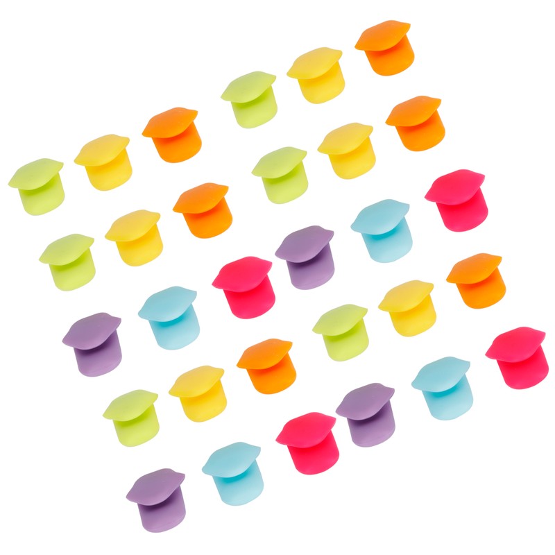 5Set Drink Markers Innovative Tongue Shape Silicone Wine Glass Cup