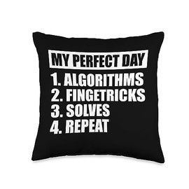 CFOP Speedcubes Cubing Cube Algorithms Cube 3x3 My Perfect Day Speedsolving Speedcubing Throw Pillow, 16x16, Multicolor