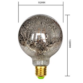 TIANFAN LED-Birnen Vintage 4 W 2700 K warmweiße Kristall-LED-Glühbirne 220/240 V Edison-Schraube E27-Sockel Spezial-dekorative Glühbirne G95 Crackle