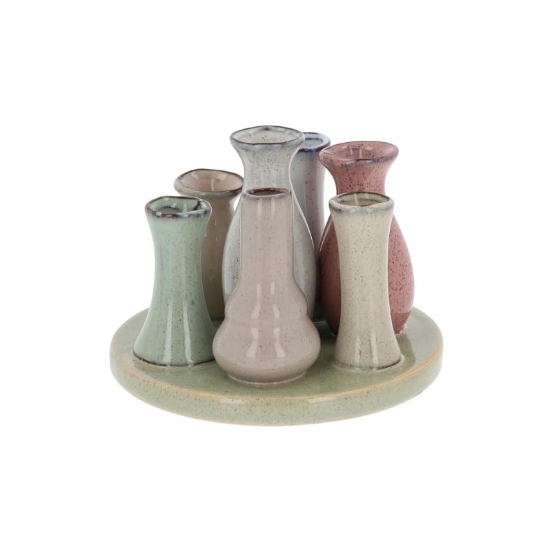 Shudehill Giftware Petite Pottery Pastel Tones Mini Collection of Vases