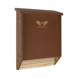 BIGBATBOX Wooden Large Bat House for Outdoors - 2 Chamber, Brown, Fits Up to 75 - Proven Backyard Bat Box Kit Design for Attraction