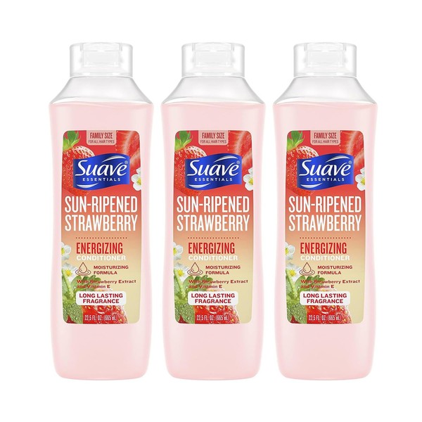 Suave Essentials Sun-Ripened Strawberry Conditioner 22.5 Ounce (Pack of 3)
