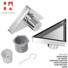 Hydroware Triangle Shower Drain - Stainless Steel Triangular Shape Shower