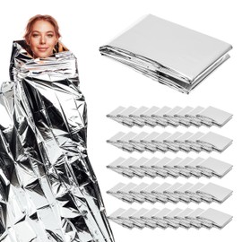 Winterlace Emergency Blankets 50-Pack (52” x 82”) Thermal Mylar Survival Rescue Camping Heat Reflective (50)