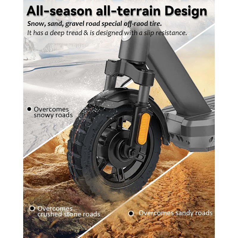 GLDYTIMES 10x2.5-6.1 Off-road Vacuum Outer Tire Replacement for Ninebot F25/