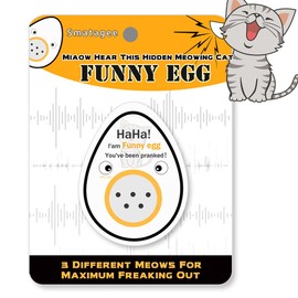 Smatagee Divertido sonido de broma oculto de gato maullando huevo, mini broma oculta para adultos, broma práctica del día de los inocentes de abril, regalos de broma, broma de tamaño pequeño en casa, oficina