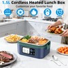 Qtyatvmoto Cordless Electric Lunch Box, 100W Rechargeable Heated Lunch Box