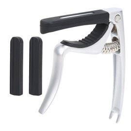 Solo Guitar Capo 3 in 1 Multifunctional Universal Professional Musical Instrument Supplies(Silver Black )