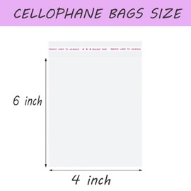 JOSDIOX Clear Self Sealing Cellophane Bags,4x6 Inches 200 Pcs Cookie Bags Resealable Cellophane Bag for Packaging Cookies,Gifts,Favors, Products,Candy (New 4x6 200)