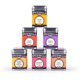 Spicewalla Masala Indian Spice 6 Pack | Chai Masala, Tandoori Masala, Garam Masala, Chaat Masala, Chai Masala, Madras Curry Powder | Non-GMO, Indian Spices Gift Set
