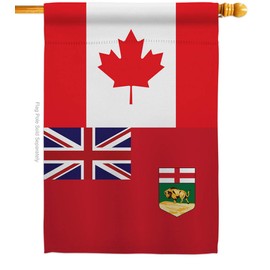 Americana Home & Garden Canada Manitoba House Flag Provinces Canadian Territories Region Country Particular Area Decoration Banner Small Garden Yard Gift Double-Sided, Made in USA