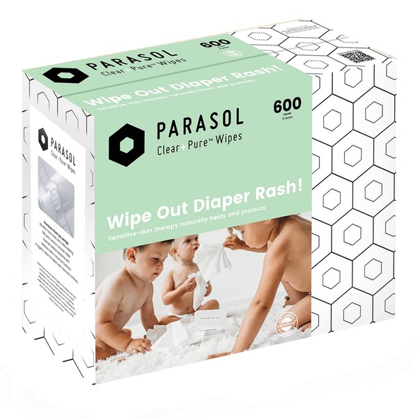 Parasol Clean+Pure Natural Baby Wipes 99% RO, pH Balanced, Hypoallergenic Formula Baby Wipes Plant-Based Alcohol Free Baby Wipes, Perfect for Sensitive Skin 60 Wipes Per Pack, Pack of 10