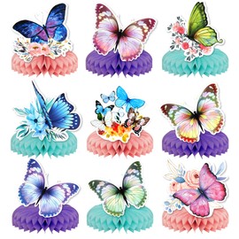 Butterfly Honeycomb Centerpieces, KSKSPE 9Pcs Butterfly Party Table Centerpieces Butterfly Birthday Decorations Butterfly Theme Party Table Decoration for Butterfly Supplies