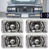 YLT Auto 4PCS 4x6" inch Square LED Headlights Cold White