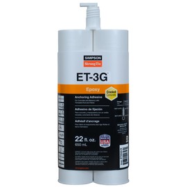 Simpson Strong-Tie ET3G22-N ET-3G 22 oz. Epoxy Adhesive Cartridge w/Nozzle and Extension
