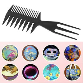 Ejoyous Water Marbling Painting Comb, 3 in 1 Professional Double Side Combs Paper Marbling Combs Art Painting Drawing Tool for DIY Arts and Crafts