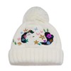 Little Girls Winter Sequin Unicorn Beanie Hat with Pom Pom