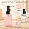 2 Pack 2oz Empty Matt Pink Glass Pump Bottles, Refillable
